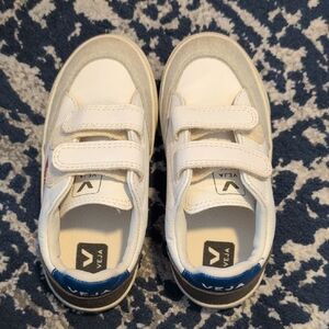 Veja Kids White and Blue Sneakers